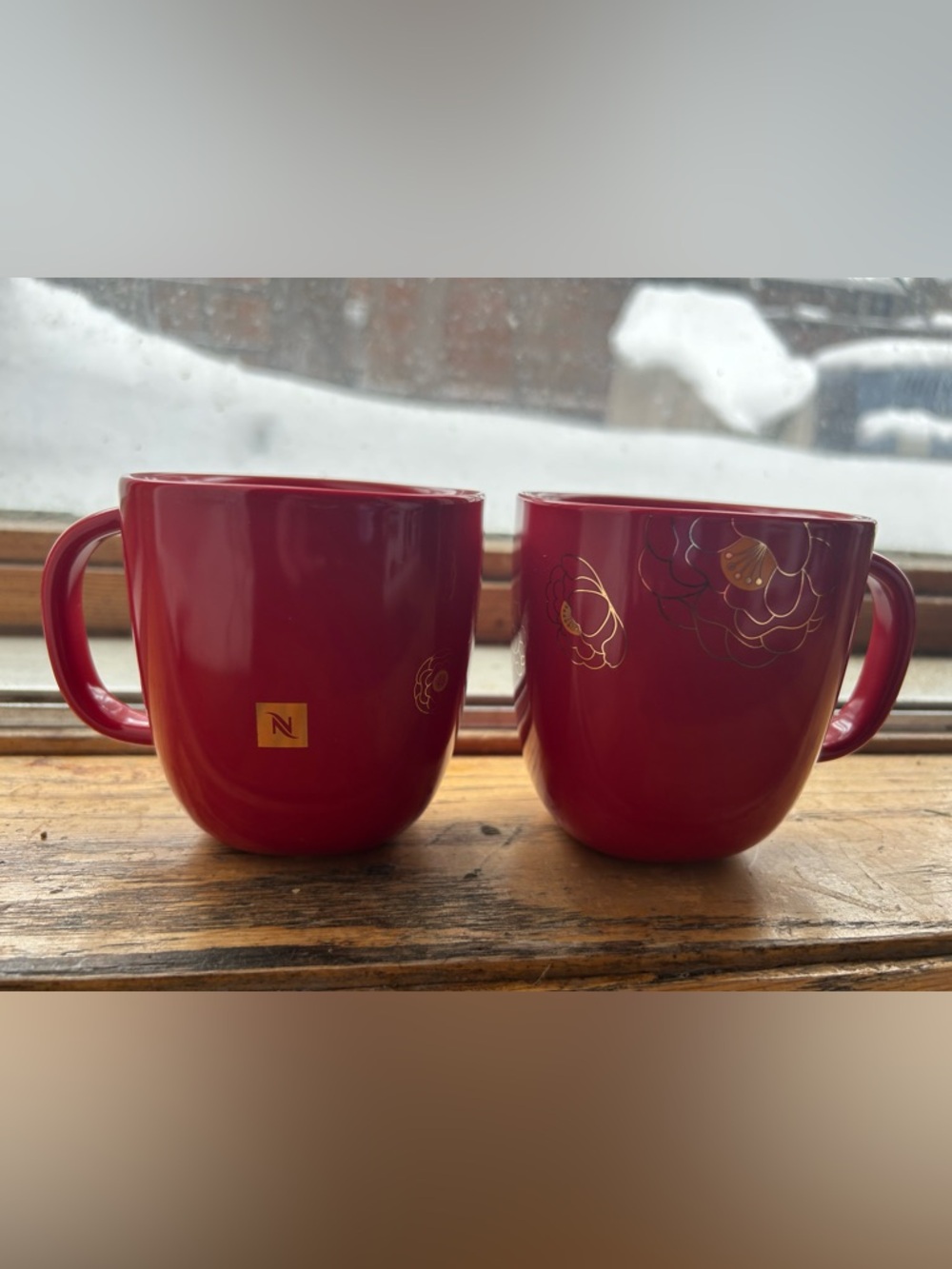 Nespresso Red lunar new year lumo mugs - set of 2